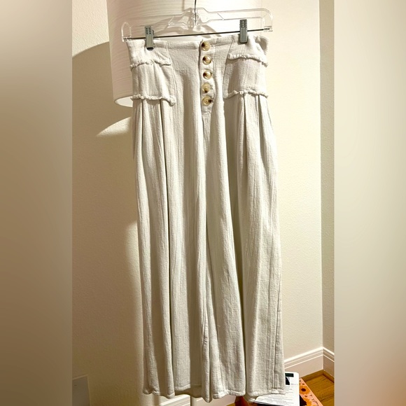 Fate Women’s Off White Wide Leg Flowy Palazzo Pants - S - Picture 1 of 3